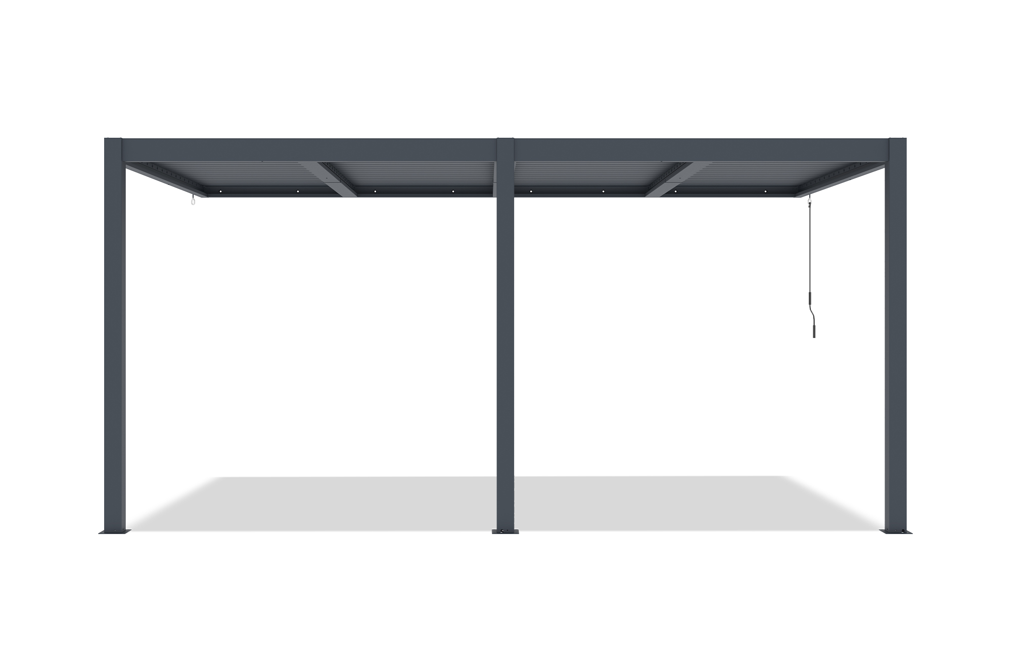 Pergola bioclimatique 5x3 adossée AGOSTA hauteur 250cm - Aluminium gris 10