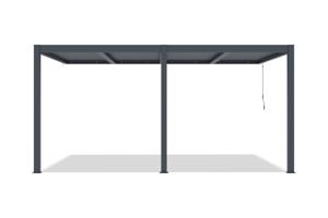 Pergola bioclimatique 5x3 adossée AGOSTA hauteur 250cm - Aluminium gris 10