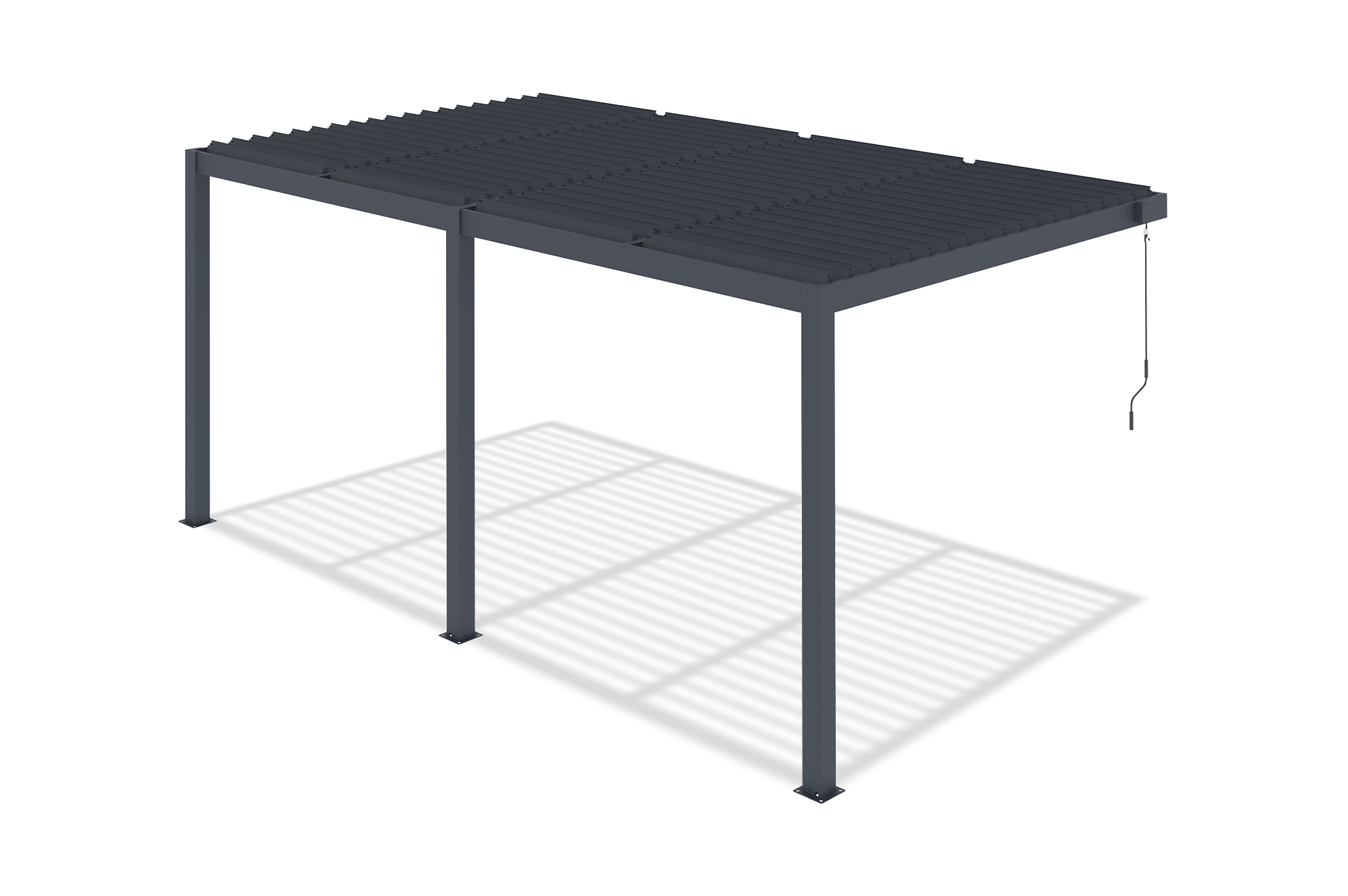 Pergola bioclimatique 5x3 adossée AGOSTA hauteur 250cm - Aluminium gris 11