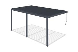 Pergola bioclimatique 5x3 adossée AGOSTA hauteur 250cm - Aluminium gris 11