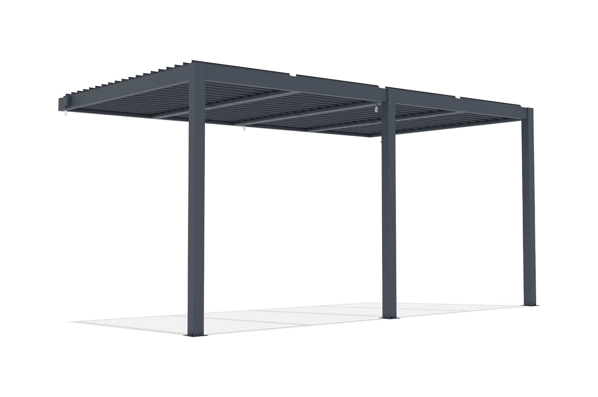 Pergola bioclimatique 5x3 adossée AGOSTA hauteur 250cm - Aluminium gris 4
