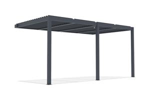 Pergola bioclimatique 5x3 adossée AGOSTA hauteur 250cm - Aluminium gris 4