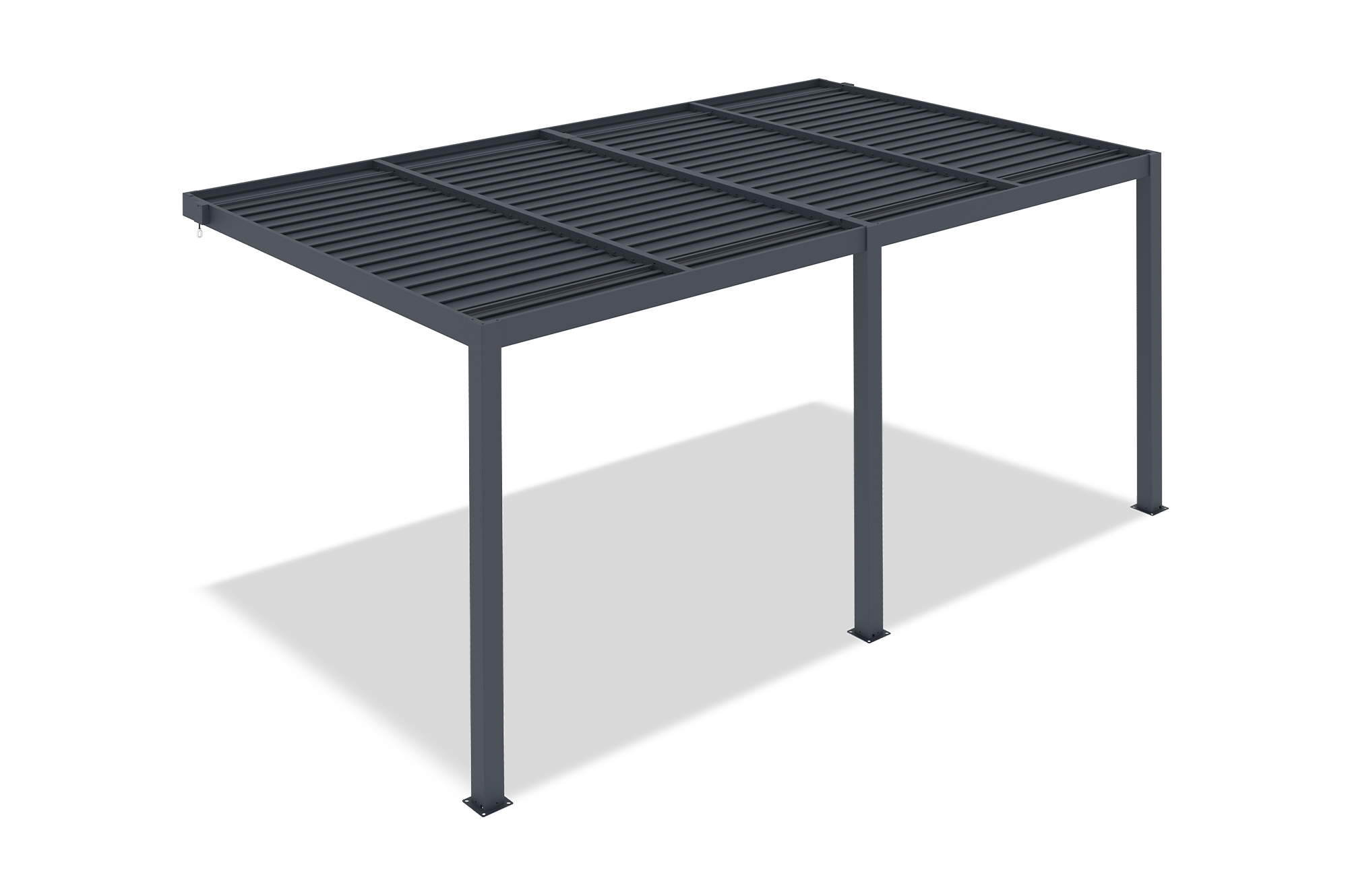 Pergola bioclimatique 5x3 adossée AGOSTA hauteur 250cm - Aluminium gris 12
