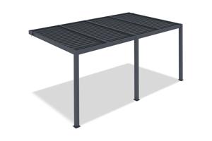 Pergola bioclimatique 5x3 adossée AGOSTA hauteur 250cm - Aluminium gris 12
