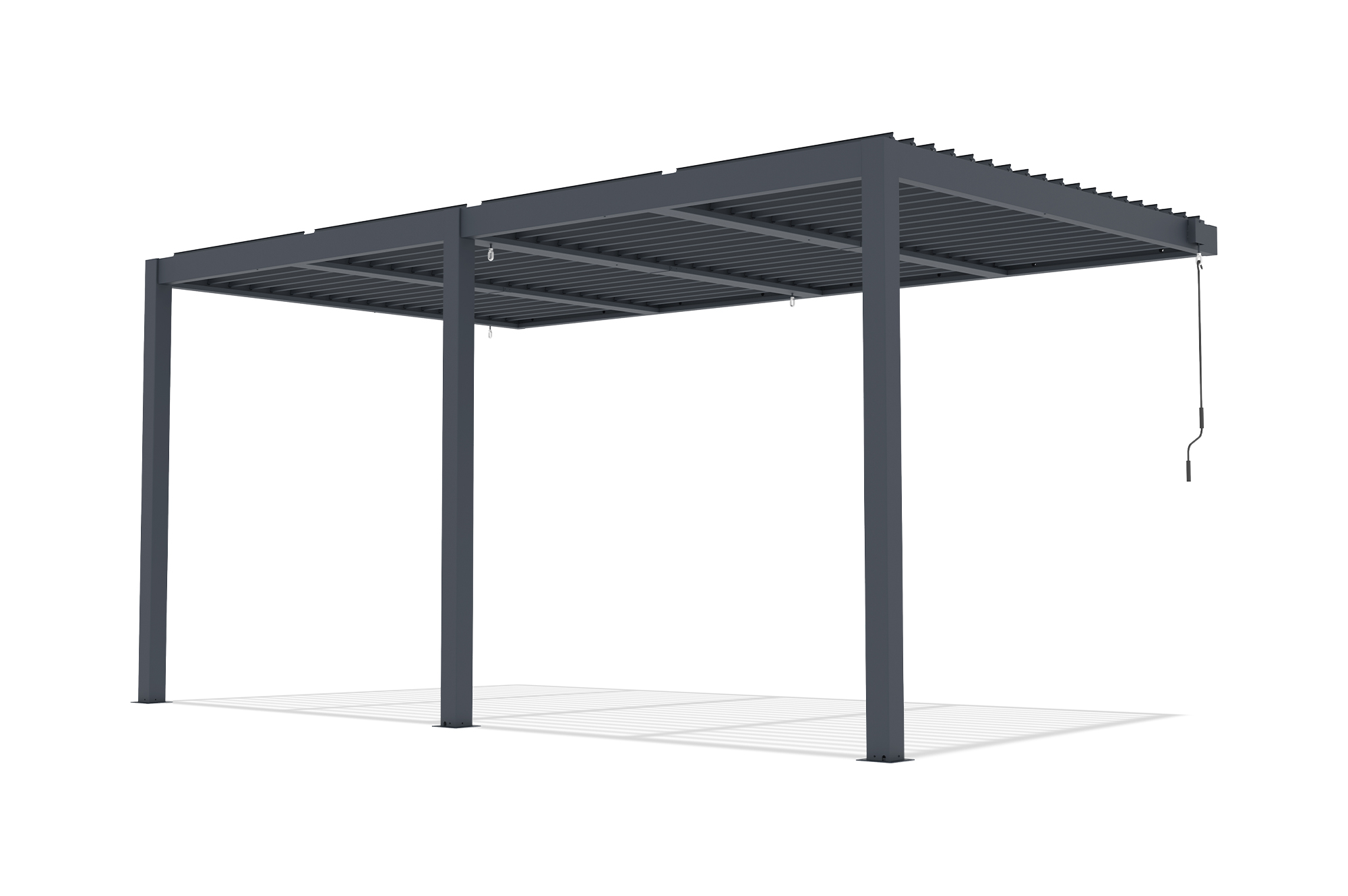 Pergola bioclimatique 5x3 adossée AGOSTA hauteur 250cm - Aluminium gris 5
