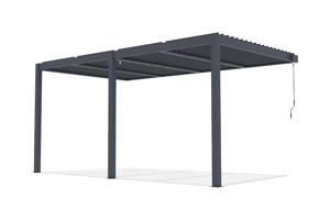 Pergola bioclimatique 5x3 adossée AGOSTA hauteur 250cm - Aluminium gris 5