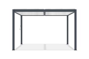 AGOSTA 4x3 szabadon álló bioklimatikus pergola, 250 cm magas - Szürke alumínium fehér lécekkel 6