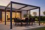 Pérgola bioclimática autoportante AGOSTA 4x3m, aluminio gris con lamas blancas