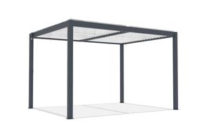 AGOSTA 4x3 szabadon álló bioklimatikus pergola, 250 cm magas - Szürke alumínium fehér lécekkel 5