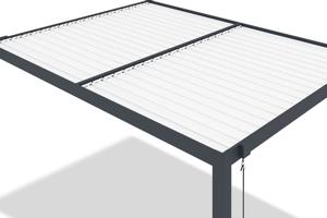 AGOSTA 4x3 szabadon álló bioklimatikus pergola, 250 cm magas - Szürke alumínium fehér lécekkel 11