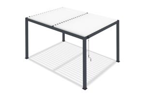 AGOSTA 4x3 szabadon álló bioklimatikus pergola, 250 cm magas - Szürke alumínium fehér lécekkel 15