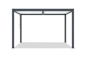 AGOSTA 4x3 szabadon álló bioklimatikus pergola, 250 cm magas - Szürke alumínium fehér lécekkel 3