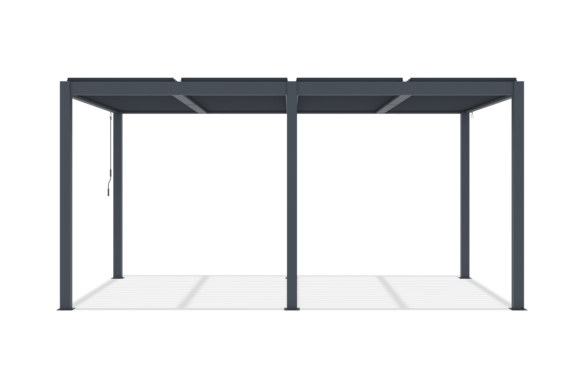 AGOSTA 5x3 szabadon álló bioklimatikus pergola, 250 cm magas - szürke alumínium 3