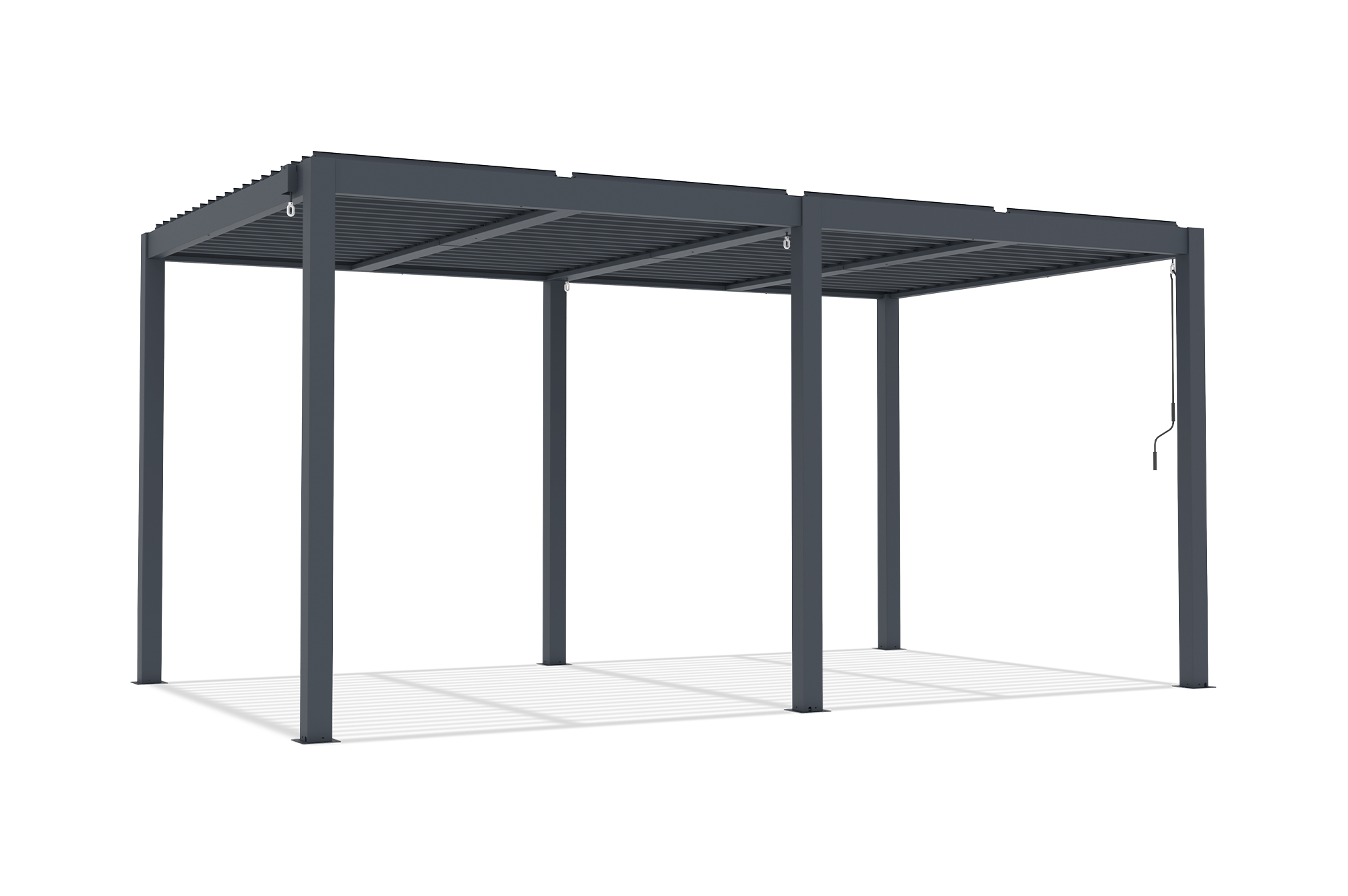 AGOSTA 5x3 szabadon álló bioklimatikus pergola, 250 cm magas - szürke alumínium 5