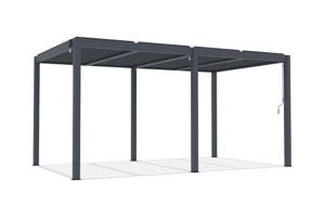 AGOSTA 5x3 szabadon álló bioklimatikus pergola, 250 cm magas - szürke alumínium 5