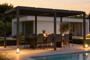 Pergola bioclimatique 5x3m autoportée AGOSTA aluminium gris avec stores rétractables côté 3m