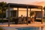 Pergola bioclimatique 5x3m autoportée AGOSTA aluminium gris avec stores rétractables côté 3m