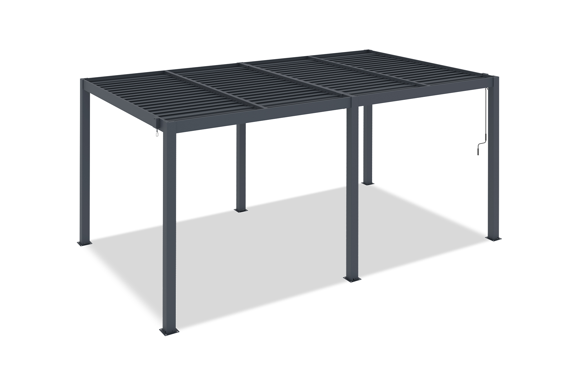 AGOSTA 5x3 szabadon álló bioklimatikus pergola, 250 cm magas - szürke alumínium 10