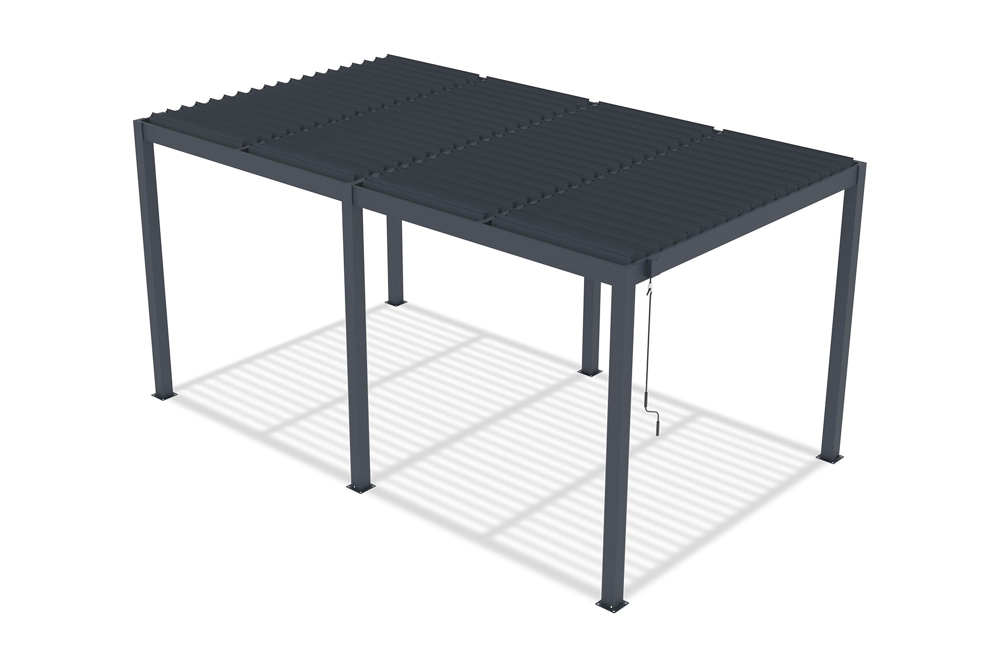 AGOSTA 5x3 szabadon álló bioklimatikus pergola, 250 cm magas - szürke alumínium 11