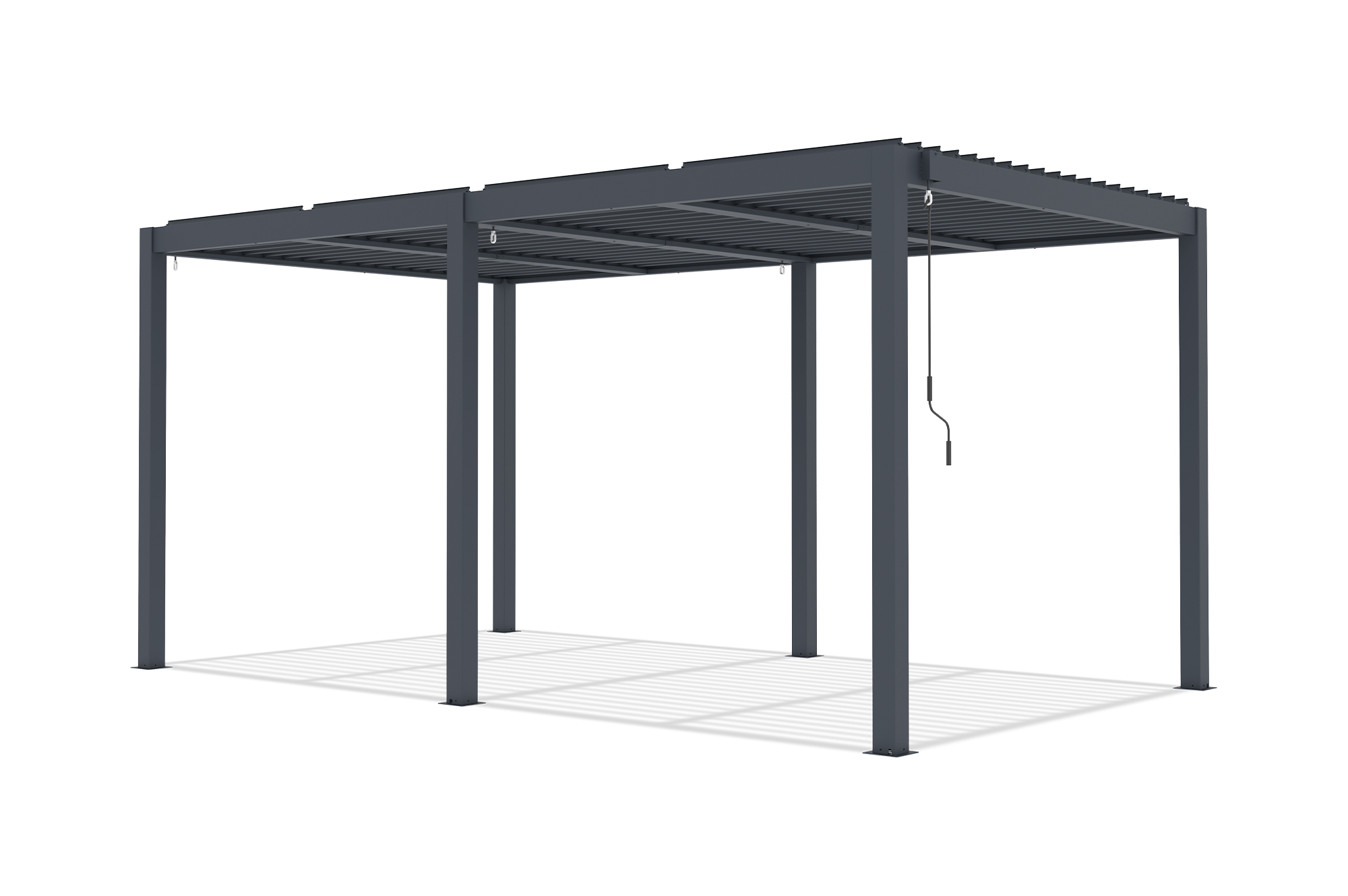AGOSTA 5x3 szabadon álló bioklimatikus pergola, 250 cm magas - szürke alumínium 6