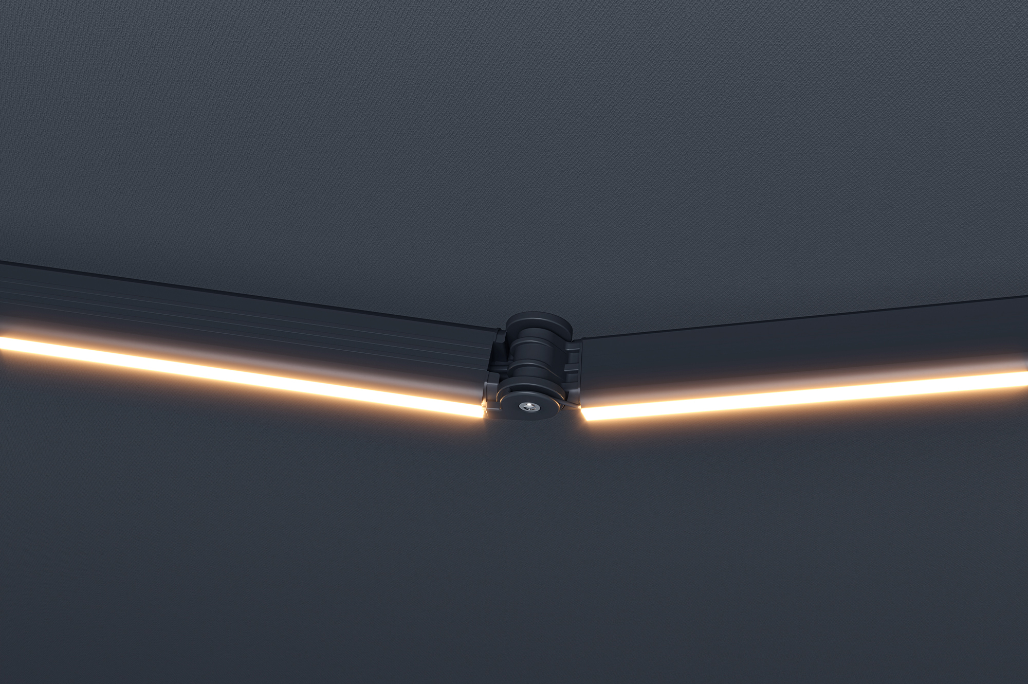 FAZZIO 6x3m semi-cassette gemotoriseerd LED-zonnescherm, grijs, grijs doek 16