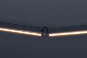 FAZZIO 6x3m semi-cassette gemotoriseerd LED-zonnescherm, grijs, grijs doek 16