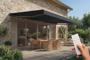 FAZZIO 6x3m semi-cassette motorized LED awning, grey, grey fabric