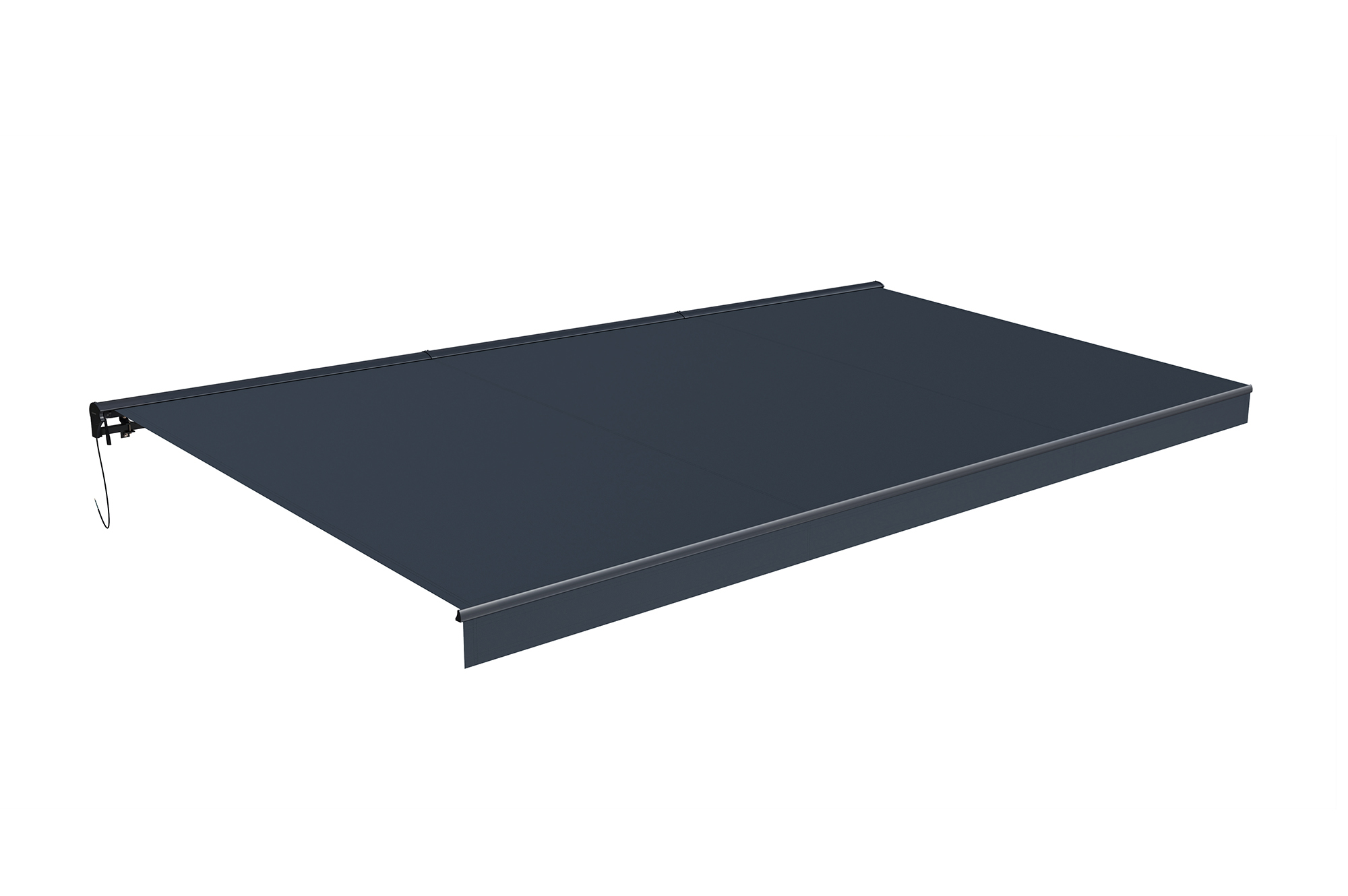 FAZZIO 6x3m semi-cassette gemotoriseerd LED-zonnescherm, grijs, grijs doek 11