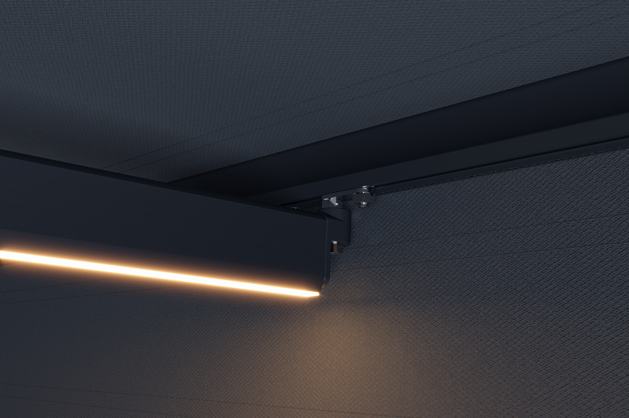 FAZZIO 6x3m semi-cassette gemotoriseerd LED-zonnescherm, grijs, grijs doek 17