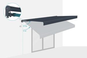 FAZZIO 6x3m semi-cassette gemotoriseerd LED-zonnescherm, grijs, grijs doek 5