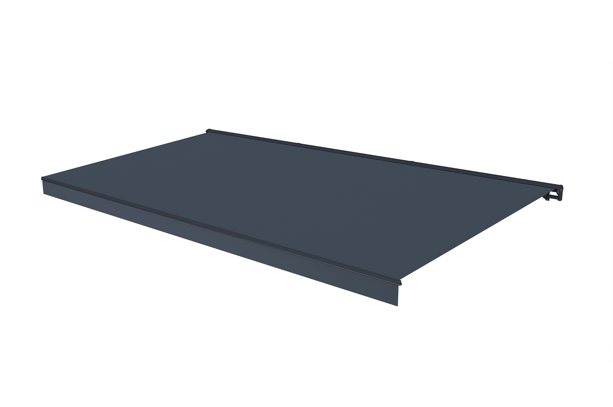 FAZZIO 6x3m semi-cassette gemotoriseerd LED-zonnescherm, grijs, grijs doek 12