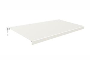 FAZZIO 6x3m semi-cassette gemotoriseerd LED-zonnescherm met wit frame en beige doek 11