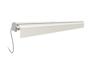 FAZZIO 6x3m semi-cassette motorized LED awning with white frame and beige fabric