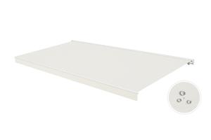 FAZZIO 6x3m semi-cassette gemotoriseerd LED-zonnescherm met wit frame en beige doek 8