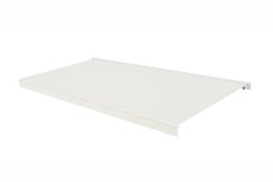 FAZZIO 6x3m semi-cassette gemotoriseerd LED-zonnescherm met wit frame en beige doek 12