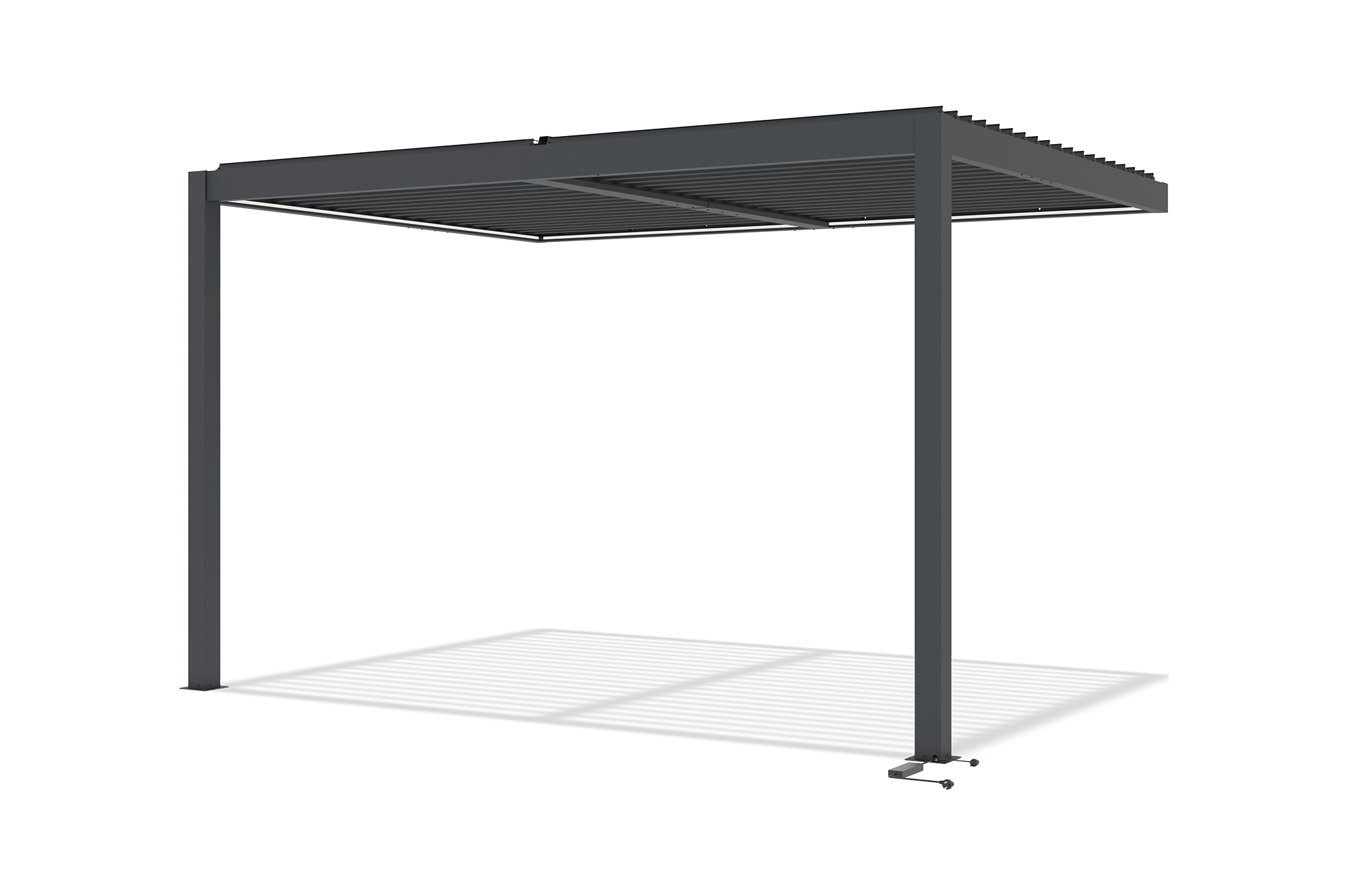 Pérgola bioclimática motorizada AGOSTA 4x3m con iluminación LED, 250cm de altura - Aluminio gris 6