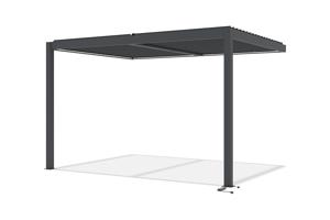 Pérgola bioclimática motorizada AGOSTA 4x3m con iluminación LED, 250cm de altura - Aluminio gris 6