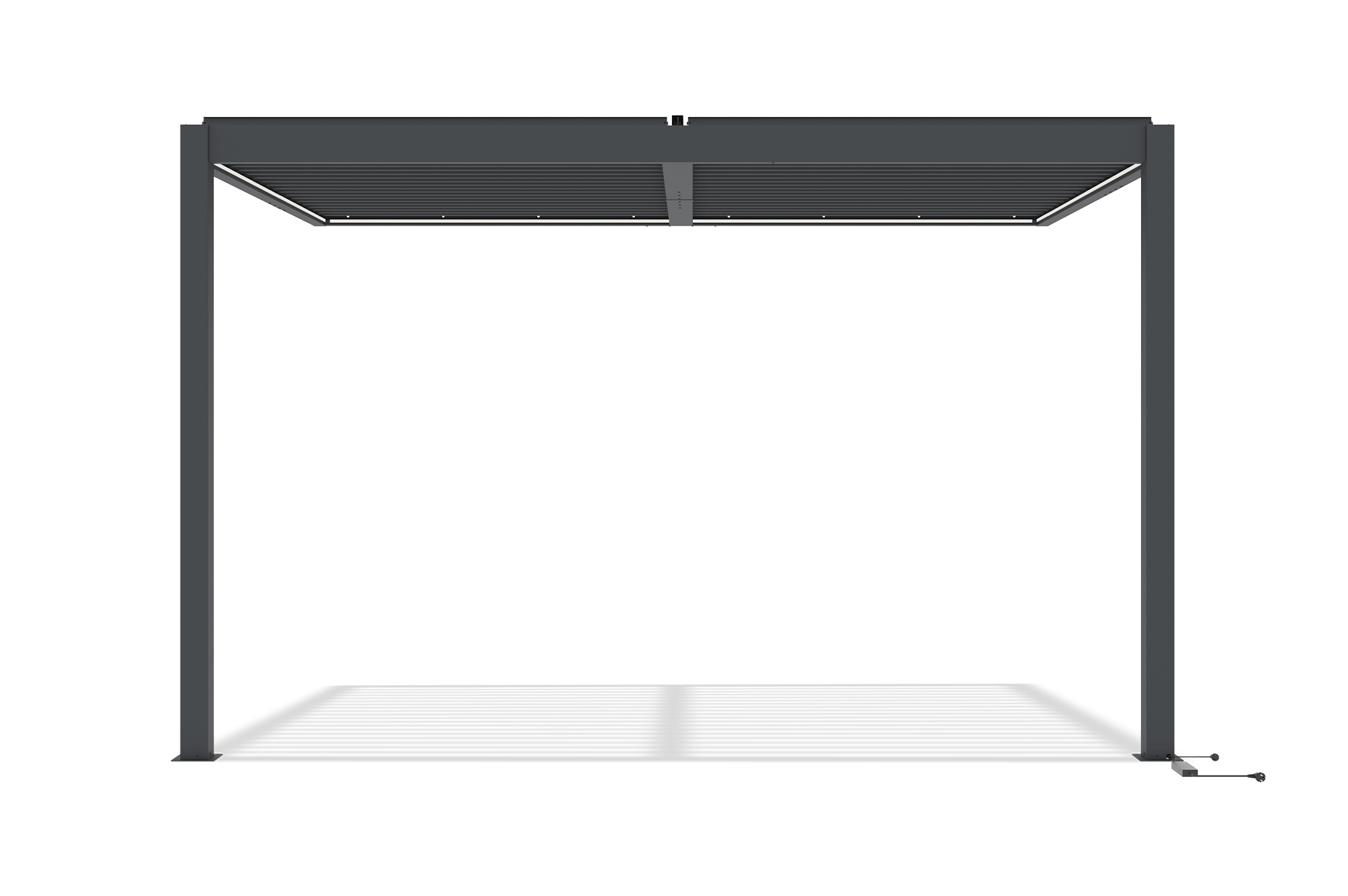 Pérgola bioclimática motorizada AGOSTA 4x3m con iluminación LED, 250cm de altura - Aluminio gris 3