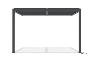 Pérgola bioclimática motorizada AGOSTA 4x3m con iluminación LED, 250cm de altura - Aluminio gris 3
