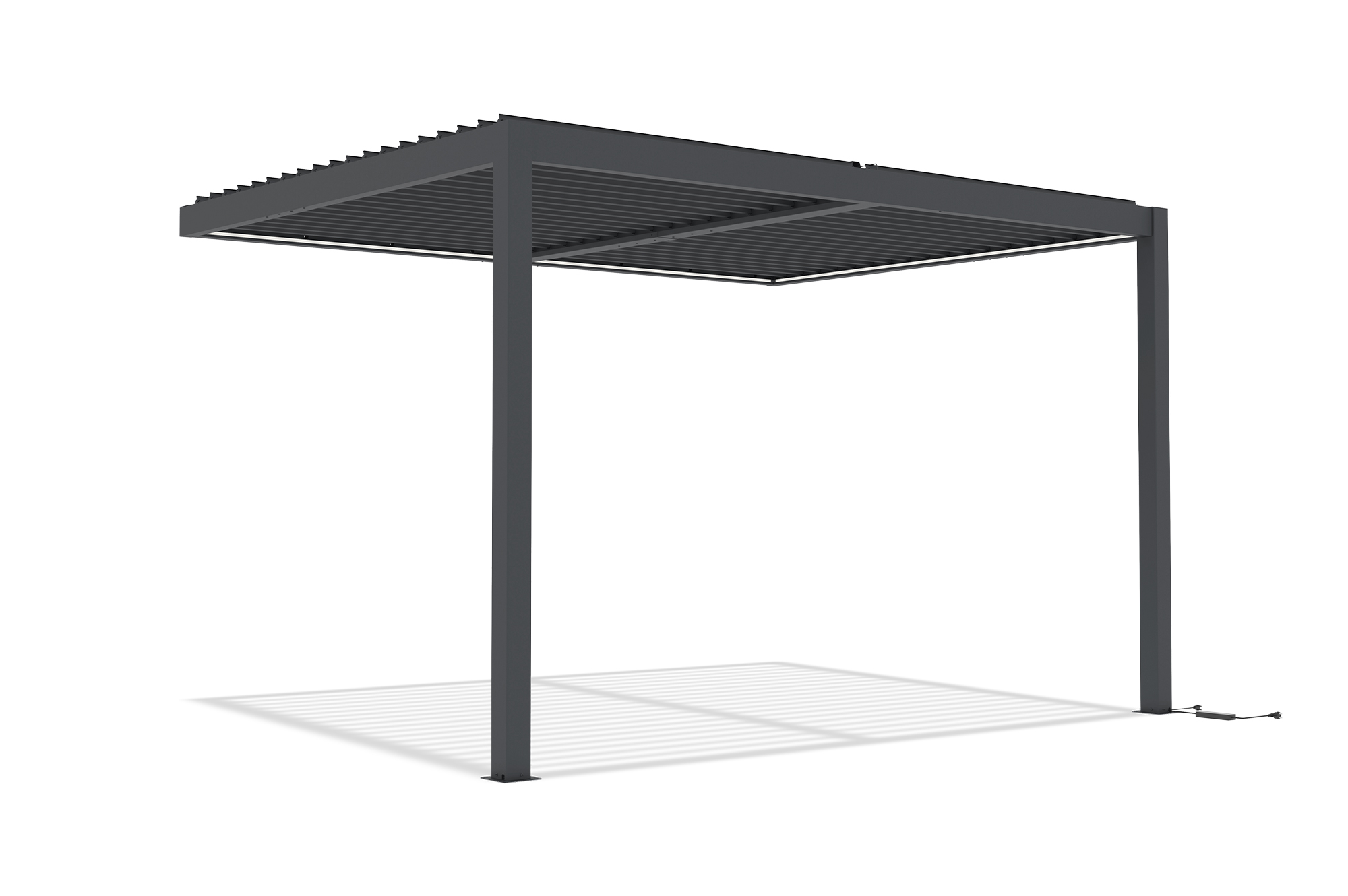 Pérgola bioclimática motorizada AGOSTA 4x3m con iluminación LED, 250cm de altura - Aluminio gris 5