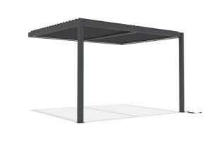Pérgola bioclimática motorizada AGOSTA 4x3m con iluminación LED, 250cm de altura - Aluminio gris 5