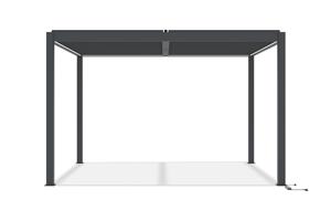 AGOSTA 4x3m motoros bioklimatikus pergola szabadon álló LED világítással, 250cm magas - Szürke alumínium 3