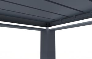 AGOSTA 4x3m motoros bioklimatikus pergola szabadon álló LED világítással, 250cm magas - Szürke alumínium 14