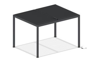 AGOSTA 4x3m motoros bioklimatikus pergola szabadon álló LED világítással, 250cm magas - Szürke alumínium 17