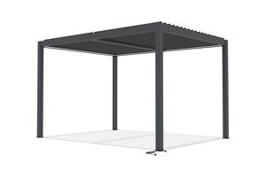 AGOSTA 4x3m motoros bioklimatikus pergola szabadon álló LED világítással, 250cm magas - Szürke alumínium 11