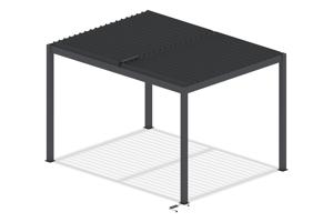 AGOSTA 4x3m motoros bioklimatikus pergola szabadon álló LED világítással, 250cm magas - Szürke alumínium 18