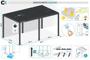 AGOSTA 5x3m wolnostojąca, sterowana silnikiem pergola bioklimatyczna z oświetleniem LED, wys. 250 cm - szare aluminium