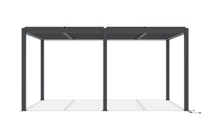 AGOSTA 5x3m szabadon álló motoros bioklimatikus pergola LED világítással, 250cm magas - Szürke alumínium 3