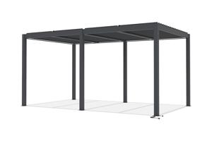 AGOSTA 5x3m szabadon álló motoros bioklimatikus pergola LED világítással, 250cm magas - Szürke alumínium 6