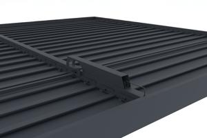 AGOSTA 5x3m szabadon álló motoros bioklimatikus pergola LED világítással, 250cm magas - Szürke alumínium 10